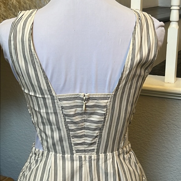 Madewell Cut Out Sides Striped Cotton MIDI Sleeveless Dress Size 2 - Picture 6 of 8
